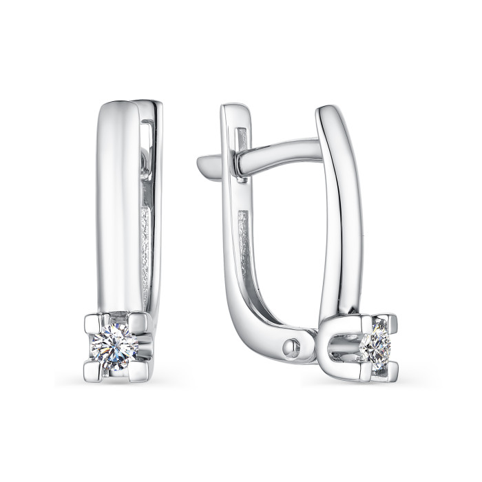 Серьги из белого золота с бриллиантами (040485)