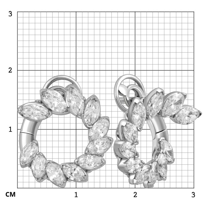 Серьги из белого золота с бриллиантами "Crivelli" (052507)