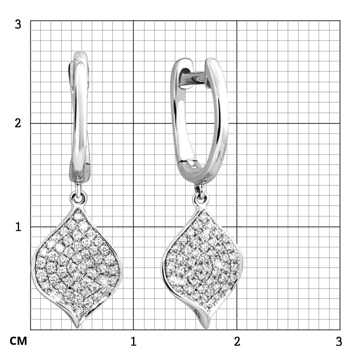 Серьги из белого золота с бриллиантами (012459)
