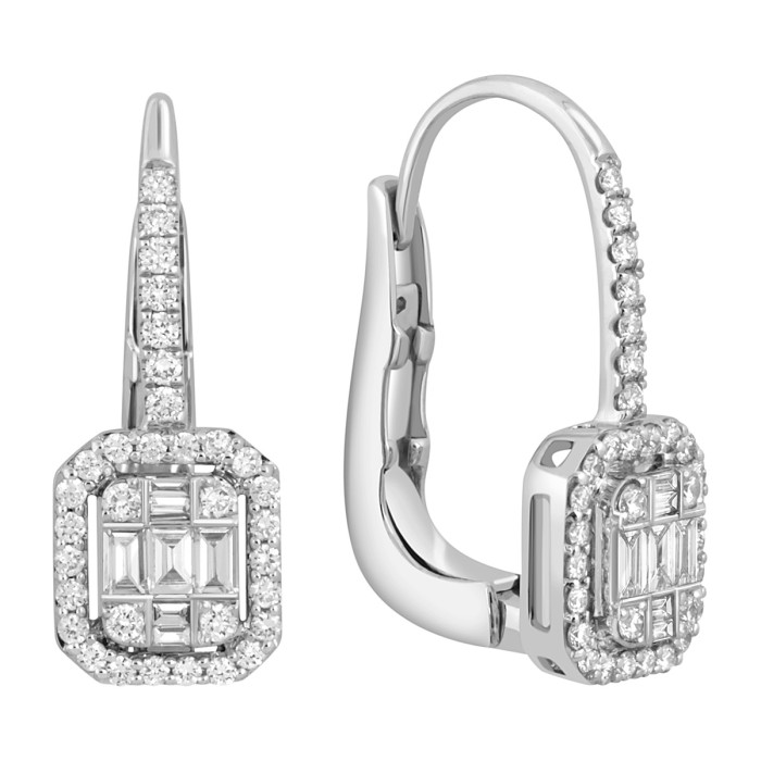 Серьги из белого золота с бриллиантами (049145)