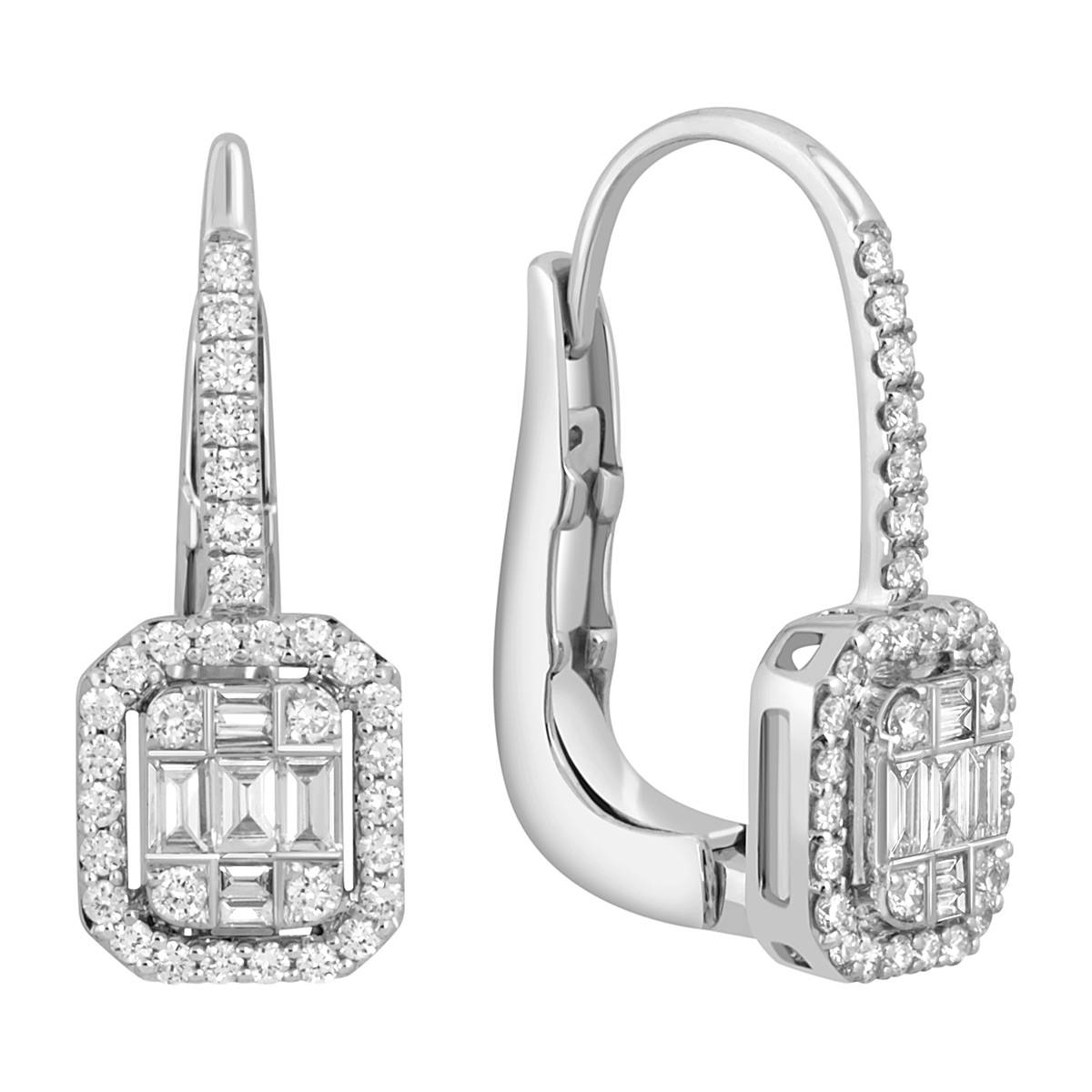 Серьги из белого золота с бриллиантами (049145)