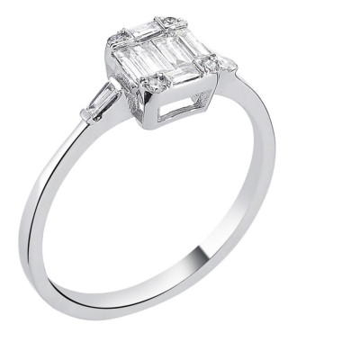 Кольцо из белого золота с бриллиантами (051583)