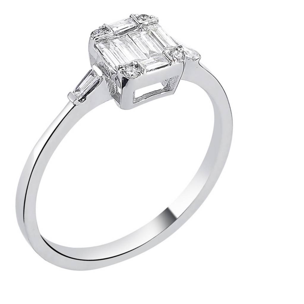 Кольцо из белого золота с бриллиантами (051583)