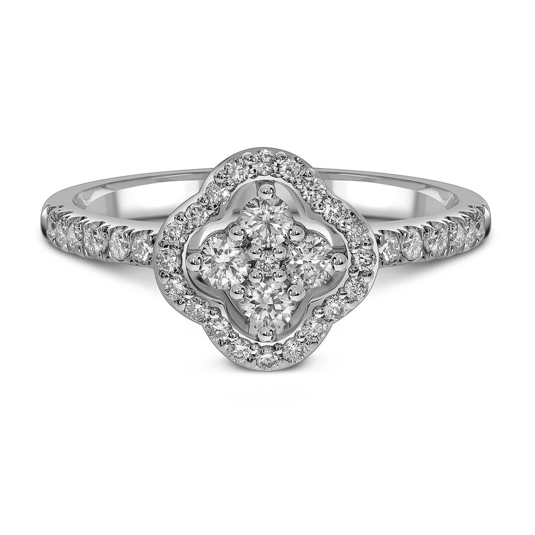 Кольцо из белого золота с бриллиантами (061591)