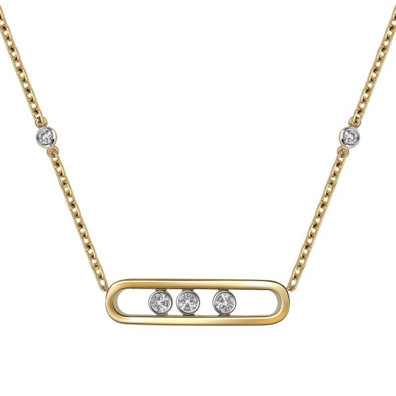 Колье из жёлтого золота с бриллиантами (061623)