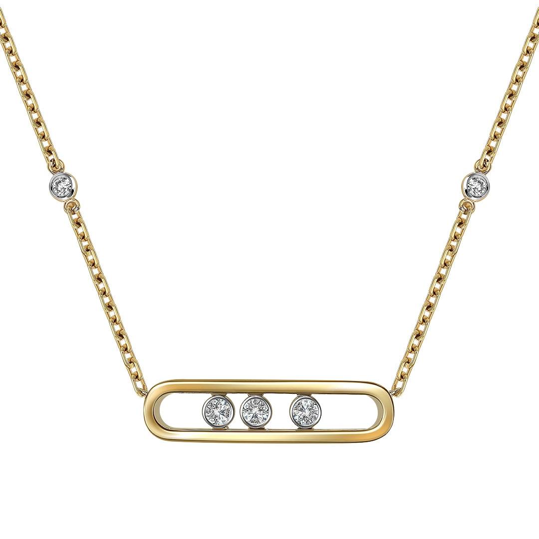 Колье из жёлтого золота с бриллиантами (061623)