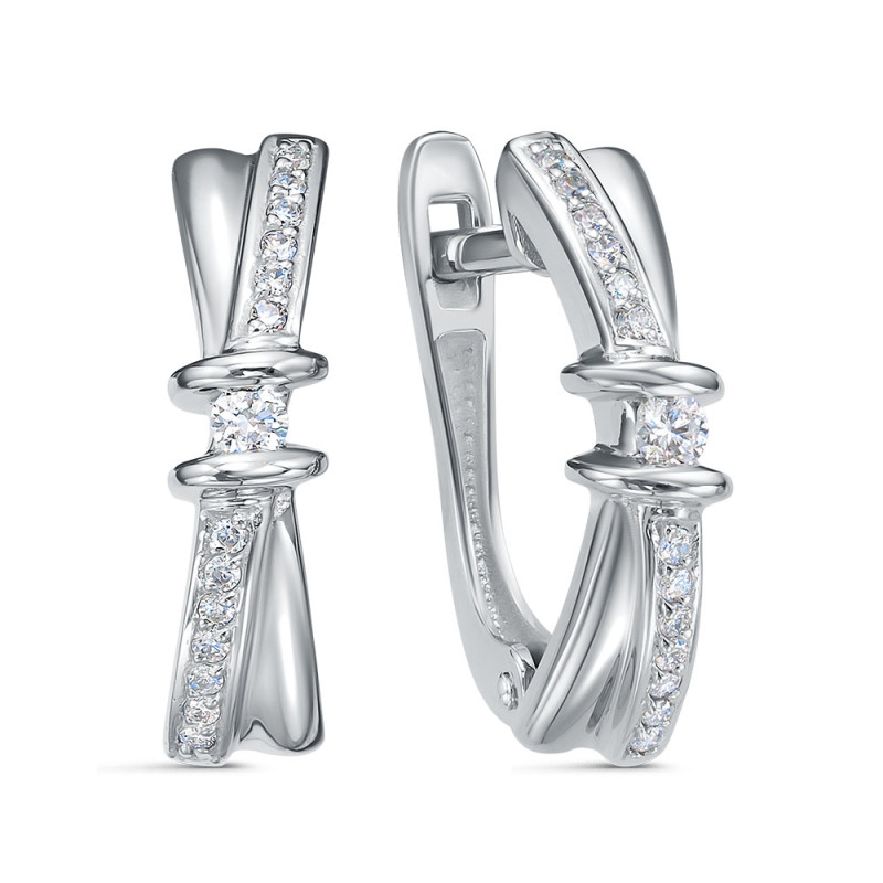 Серьги из платины с бриллиантами (060620)