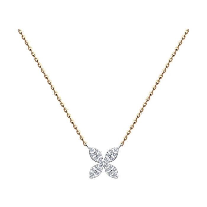 Колье из красного золота с бриллиантами (048684)