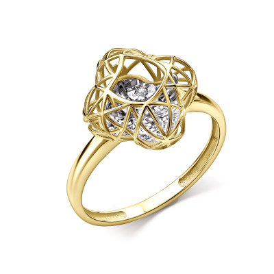 Кольцо из жёлтого золота с бриллиантом (062924)