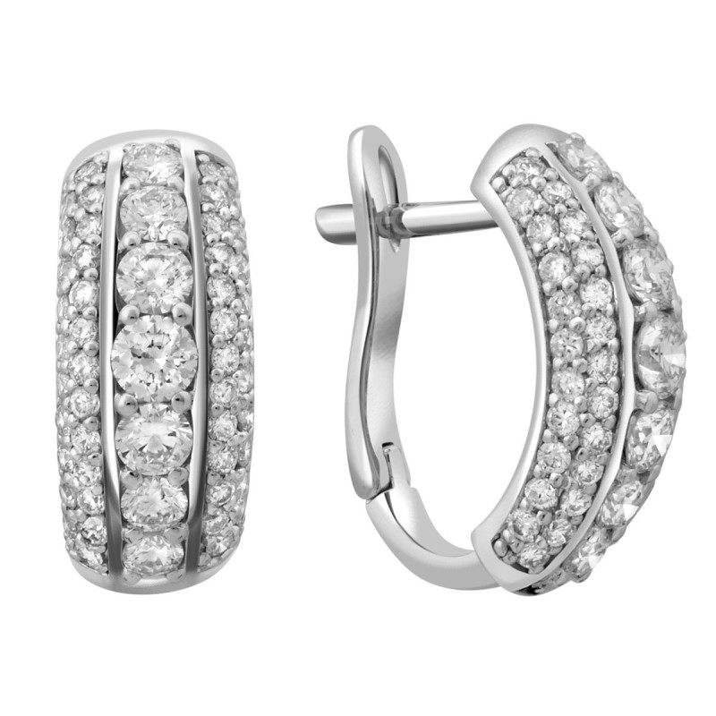 Серьги из белого золота с бриллиантами (025212)