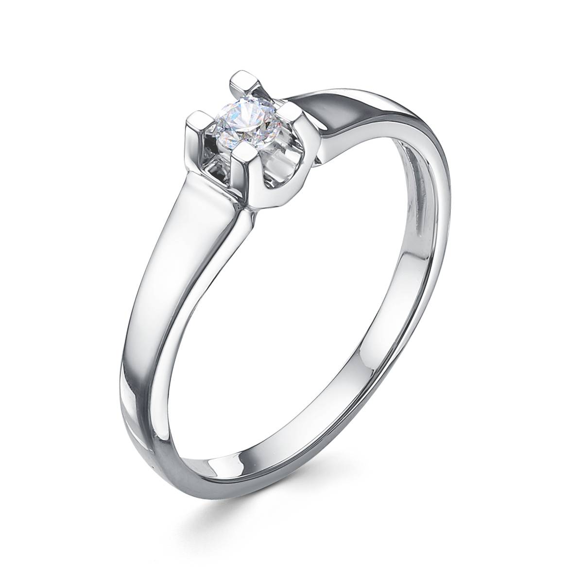 Помолвочное кольцо из платины с бриллиантом (060863)