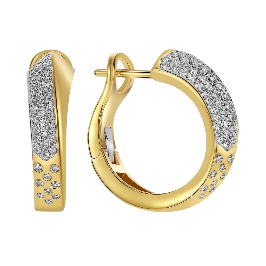 Серьги из жёлтого золота с бриллиантами (061057)