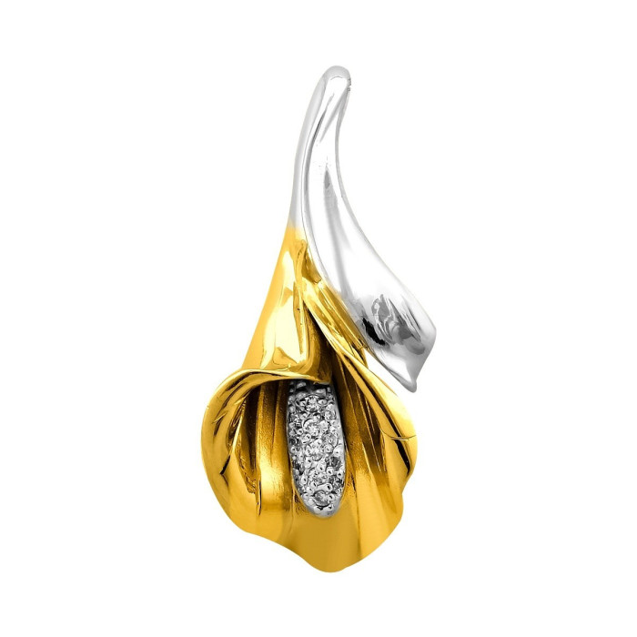 Кулон из комбинированного золота с бриллиантами (027317)