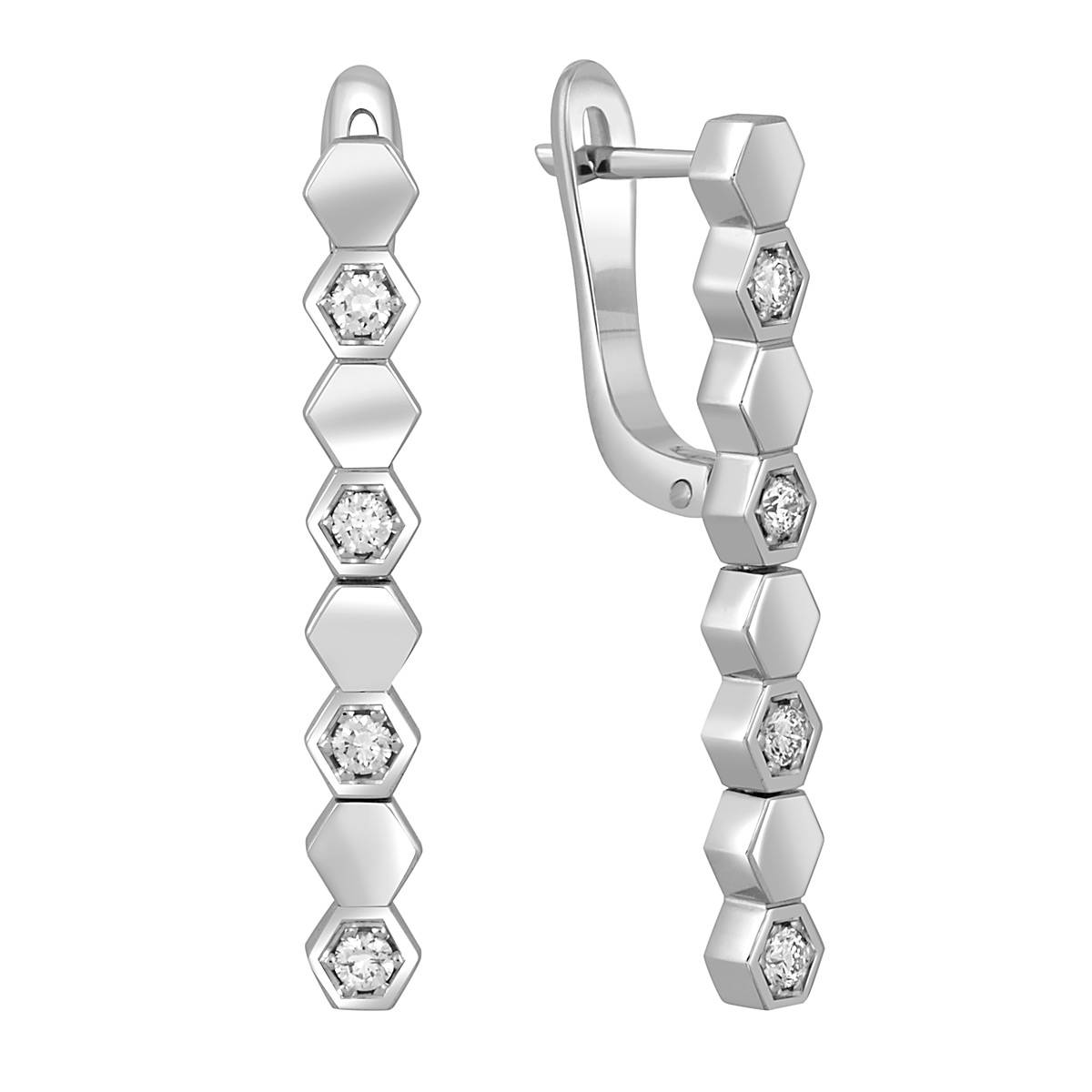 Серьги из белого золота с бриллиантами (049229)