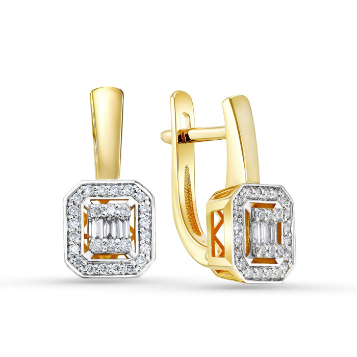 Серьги из жёлтого золота с бриллиантами (060880)